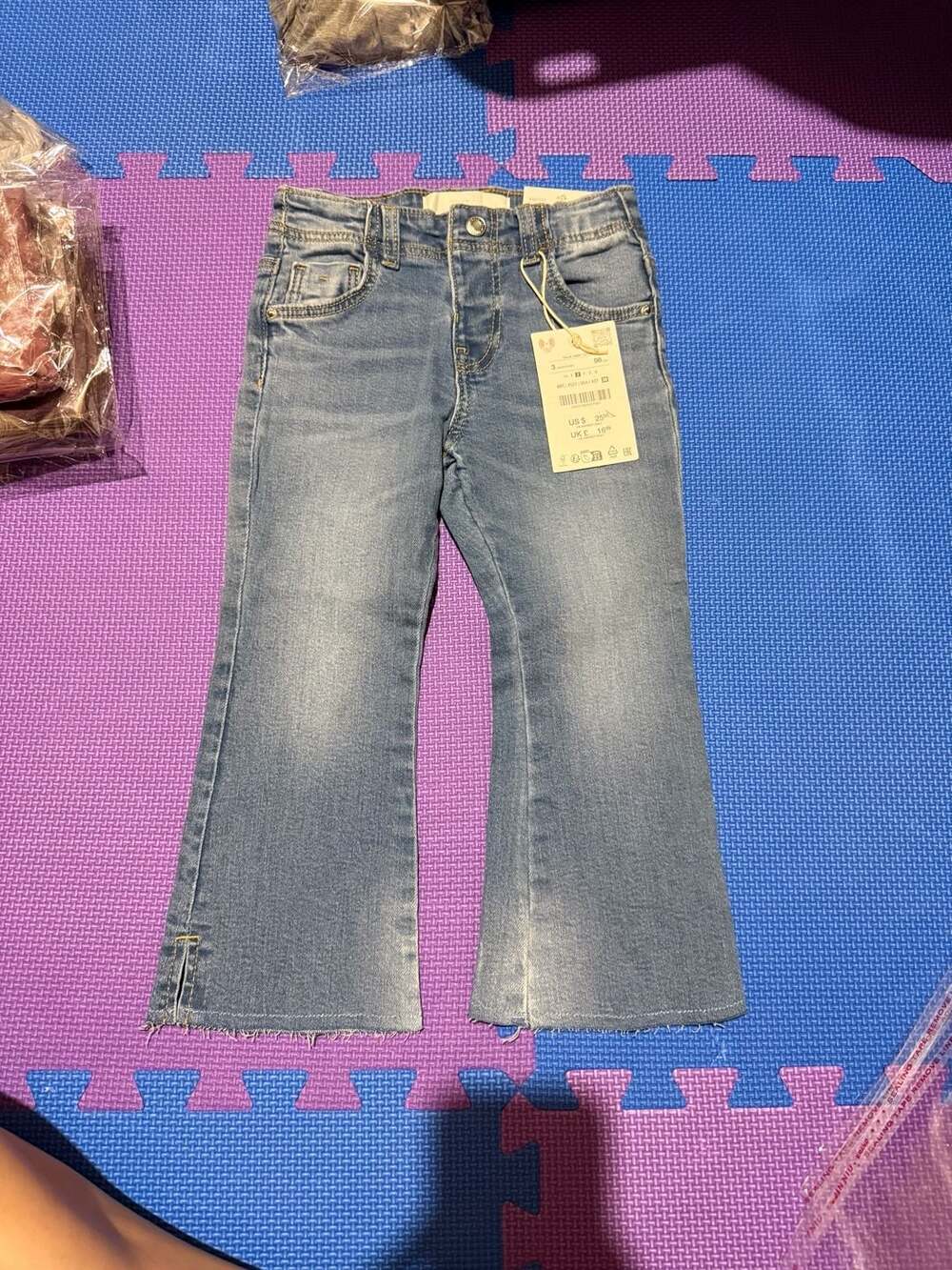 Zara Bootcut Jeans Size 3 Years 98cm Light Wash Denim New